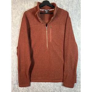 Sherpa Adventure Mens Brown 1/2 Zip SOFT Polyester Sweater Outdoor - XXL EUC